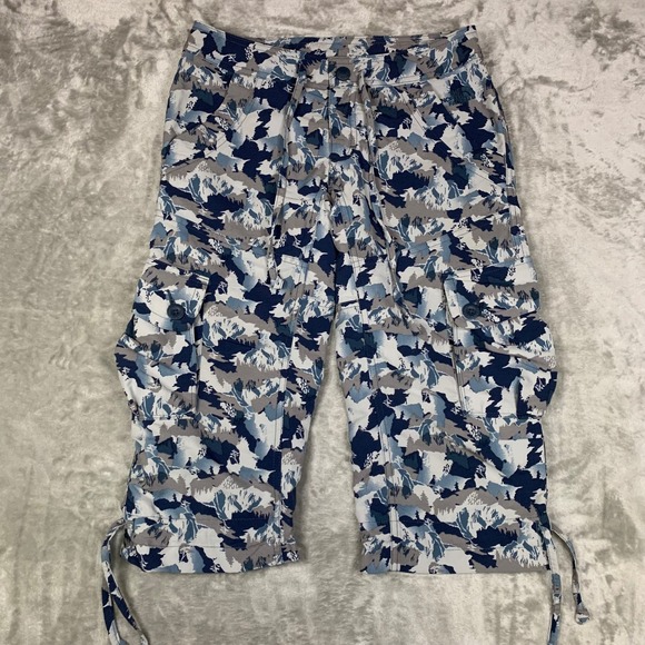 The North Face Pants - The‎ North Face Womens Size 0 Paramount Camo Cargo Capri Pants Blue Gray Hiking